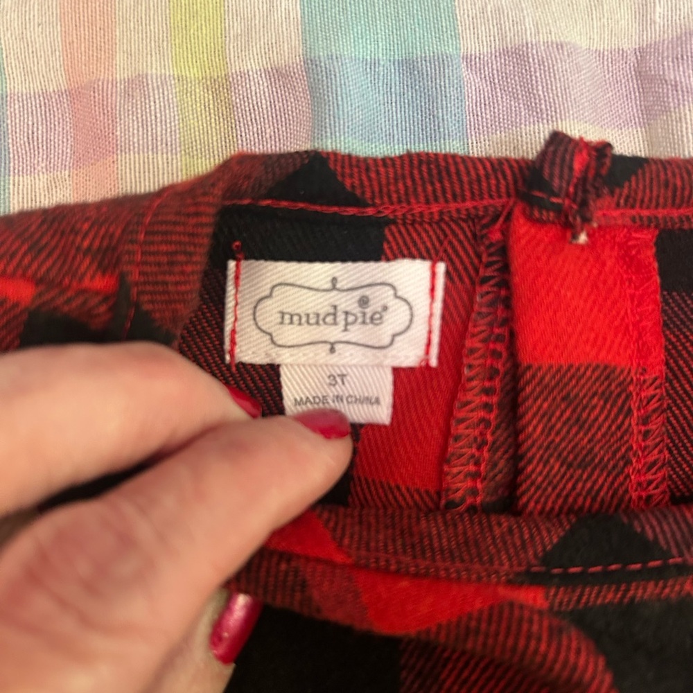 Mud Pie Red and Black Plaid Shirt